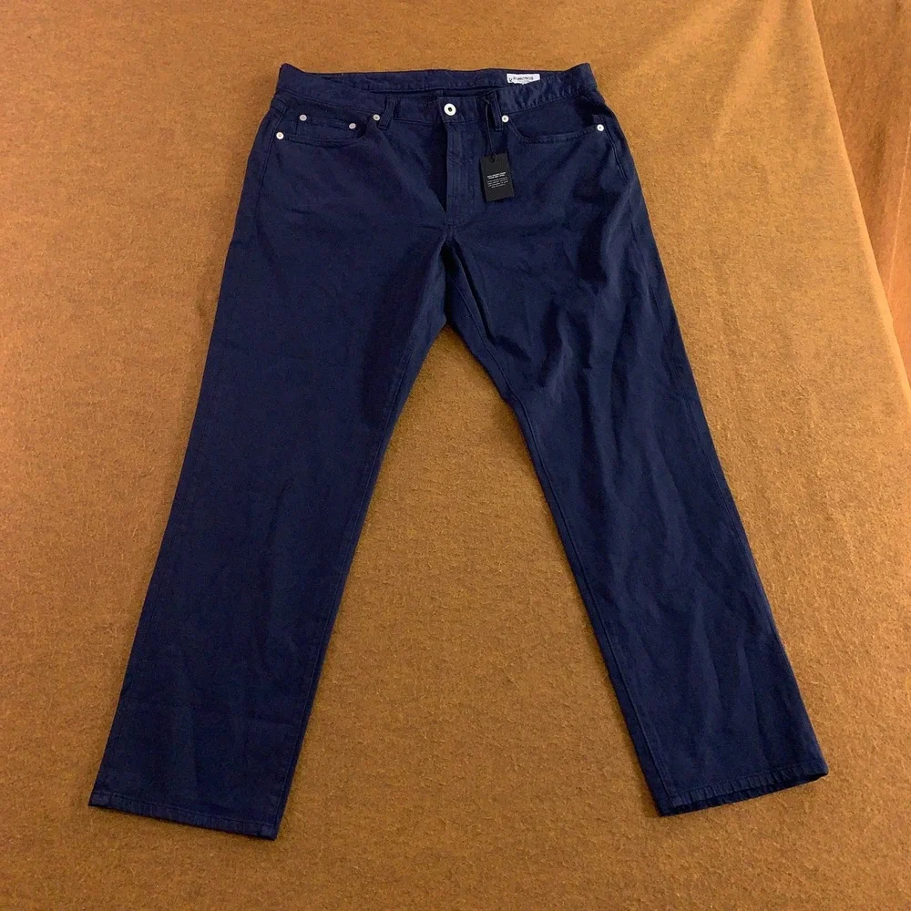 Bonobos Mens 35x30 Navy Blue Straight Leg Five-Pocket Chino Pants New